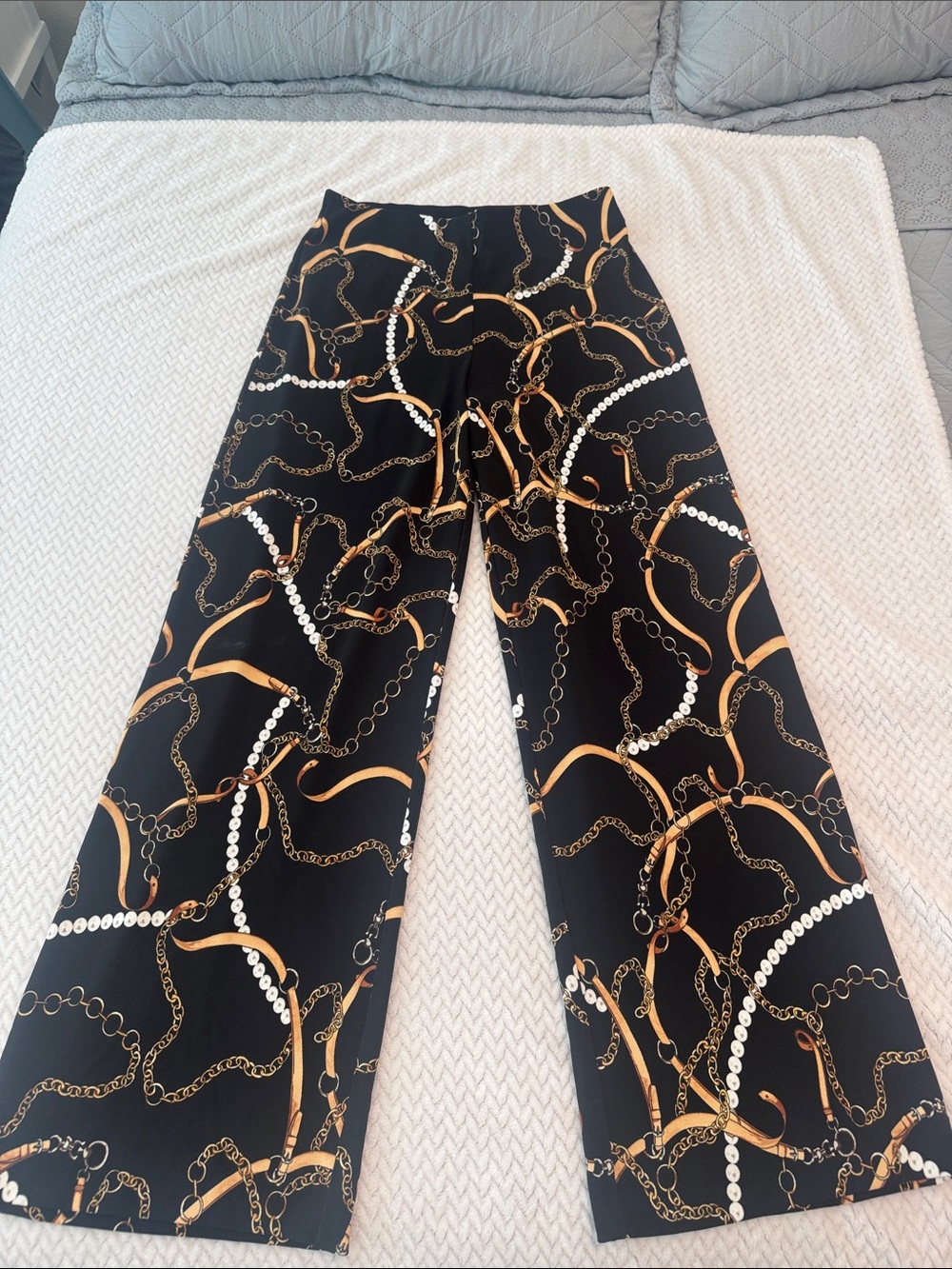 Never worn~ Boston Proper beyond travel Palazzo Pants Status Pearls print - Picture 3 of 6